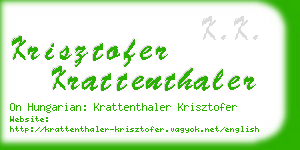 krisztofer krattenthaler business card